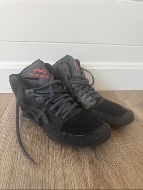 ASICS Youth Black Snapdown Wrestling Shoes 3(big boy)